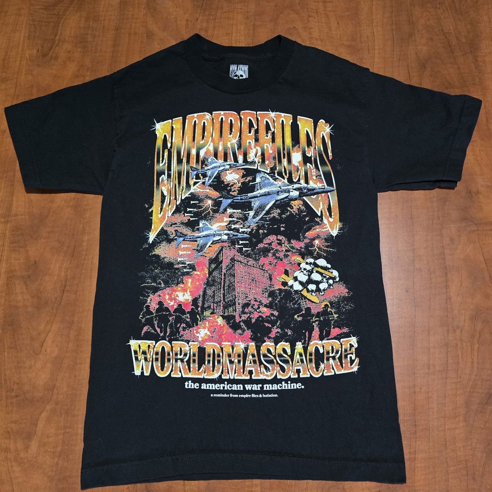 Empire Files X Isolation American War Machine Front Side Graphic Crew Neck Tee S